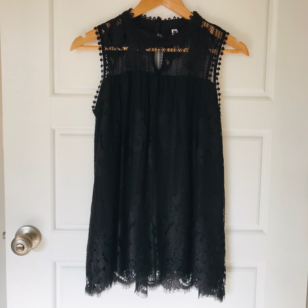 Xhilaration Black Lace Sleeveless Blouse